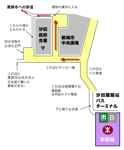 萬佛寺への地図